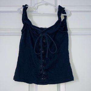 Navy Blue Tie Up Tank Top